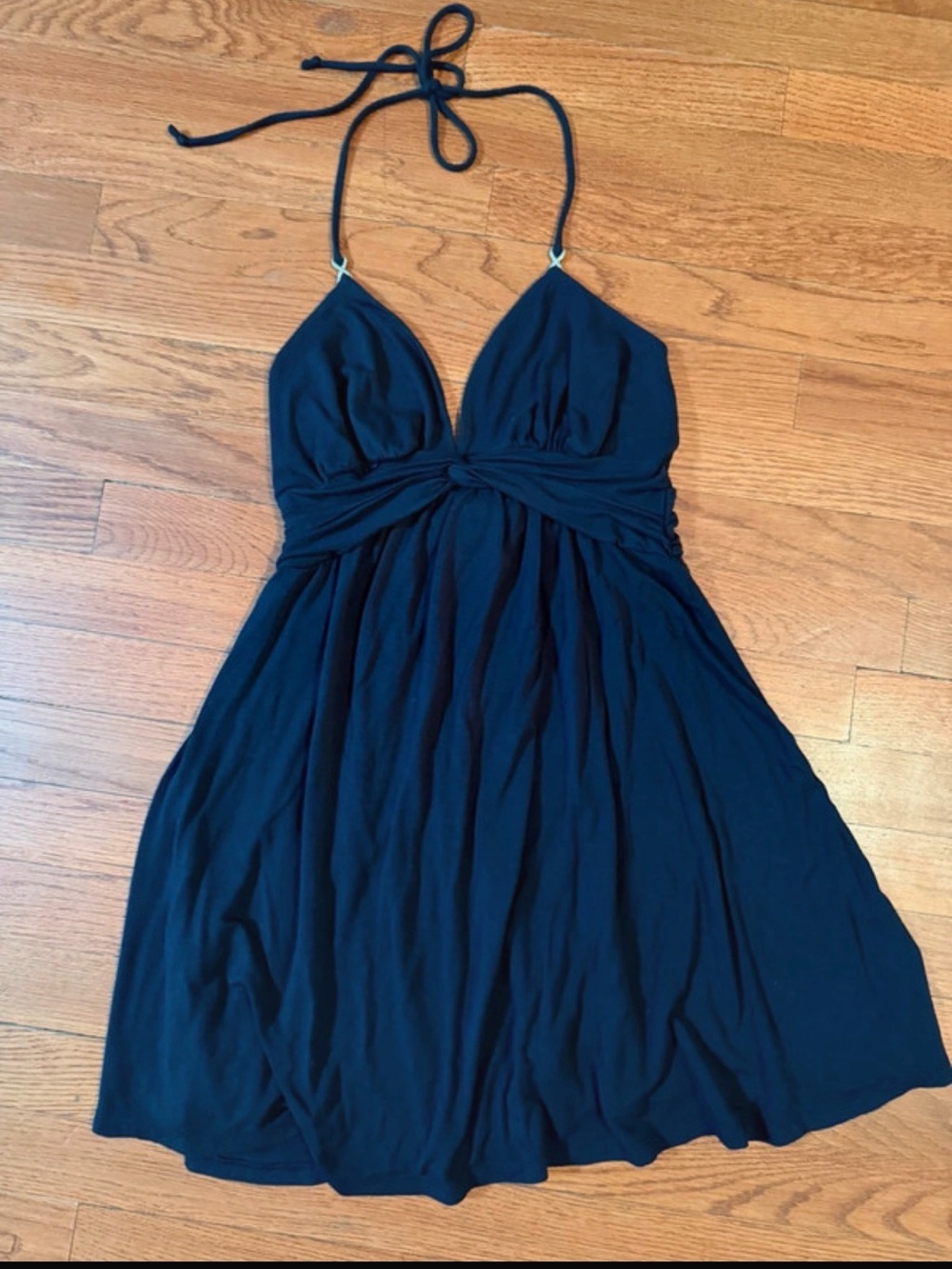 Vintage Y2K Express Black Halter Mini Dress